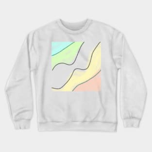 Orange yellow green watercolor black line art Crewneck Sweatshirt